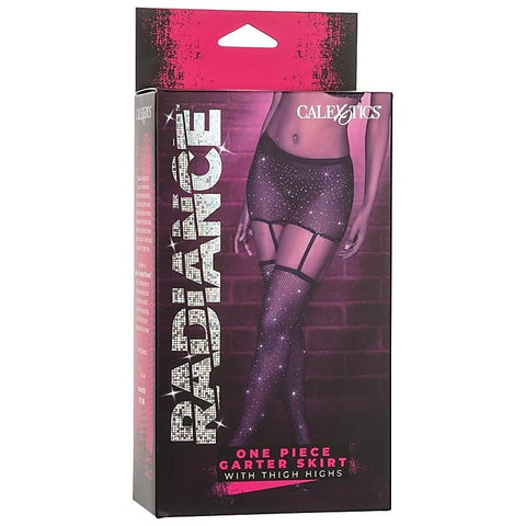 Radiance Sexy & Comfortable One Piece Garter Skirt With - Fishnet and Thigh Highs