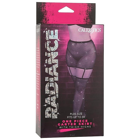 Radiance One Piece Plus Size Womans Garter Skirt With Thigh Highs