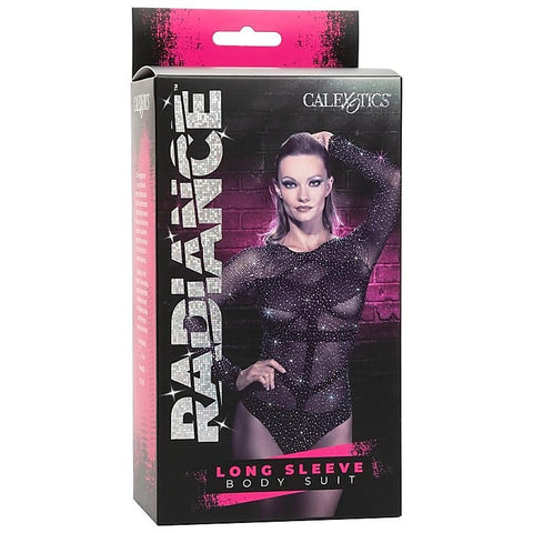 Radiance Long Sleeve Mesh Bodysuit With Thong - Teddies and Bodysuits