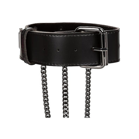 Multi Chain BDSM Collar Harness by California Exotics - Collars and Leads