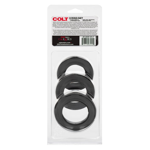 Colt 3 Piece Stretchy Mens Cock Ring Set - Cock Rings