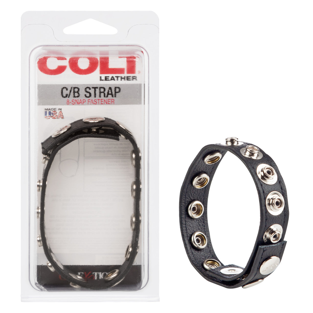 Colt Adjustable 8 Snap Fastener Leather C/B Strap Cock Ring Cock Rings