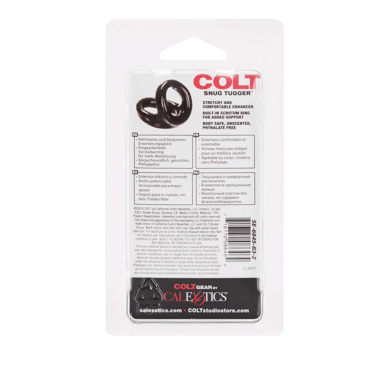 Colt Snug Tugger Erection Enhancer Cock Ring Black Stretchy Cock Rings
