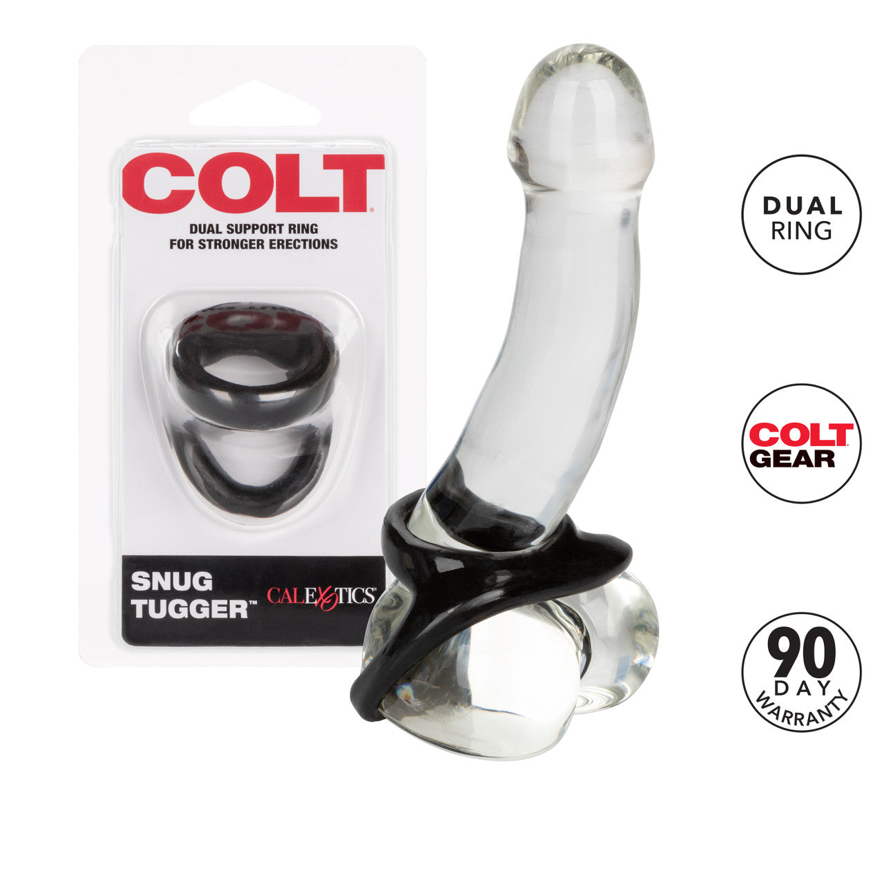 Colt Snug Tugger Erection Enhancer Cock Ring Black Stretchy Cock Rings