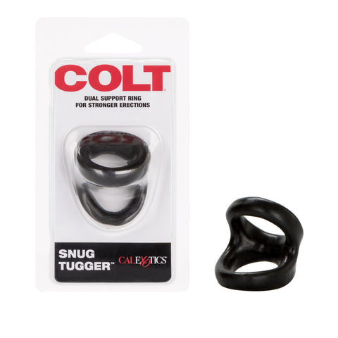 Colt Snug Tugger Erection Enhancer Cock Ring Black - Stretchy Cock Rings