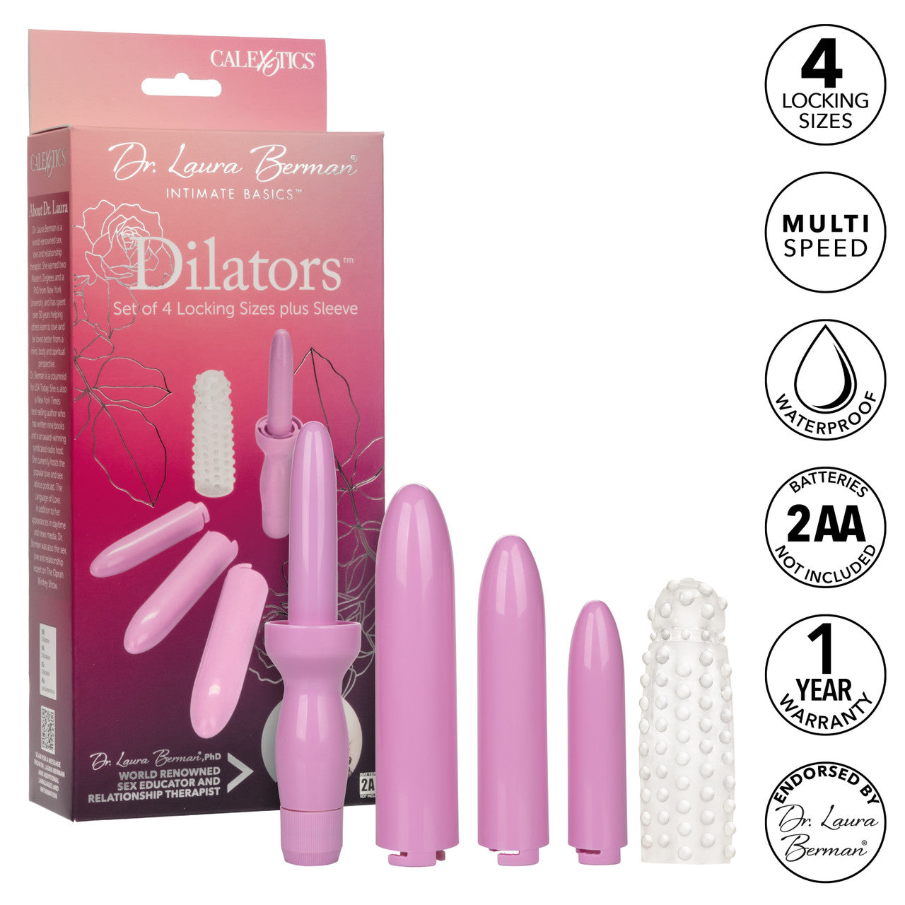 Dr. Laura Berman Dilators Set Of 4 Locking Sizes Plus Sleeve Sex Kits