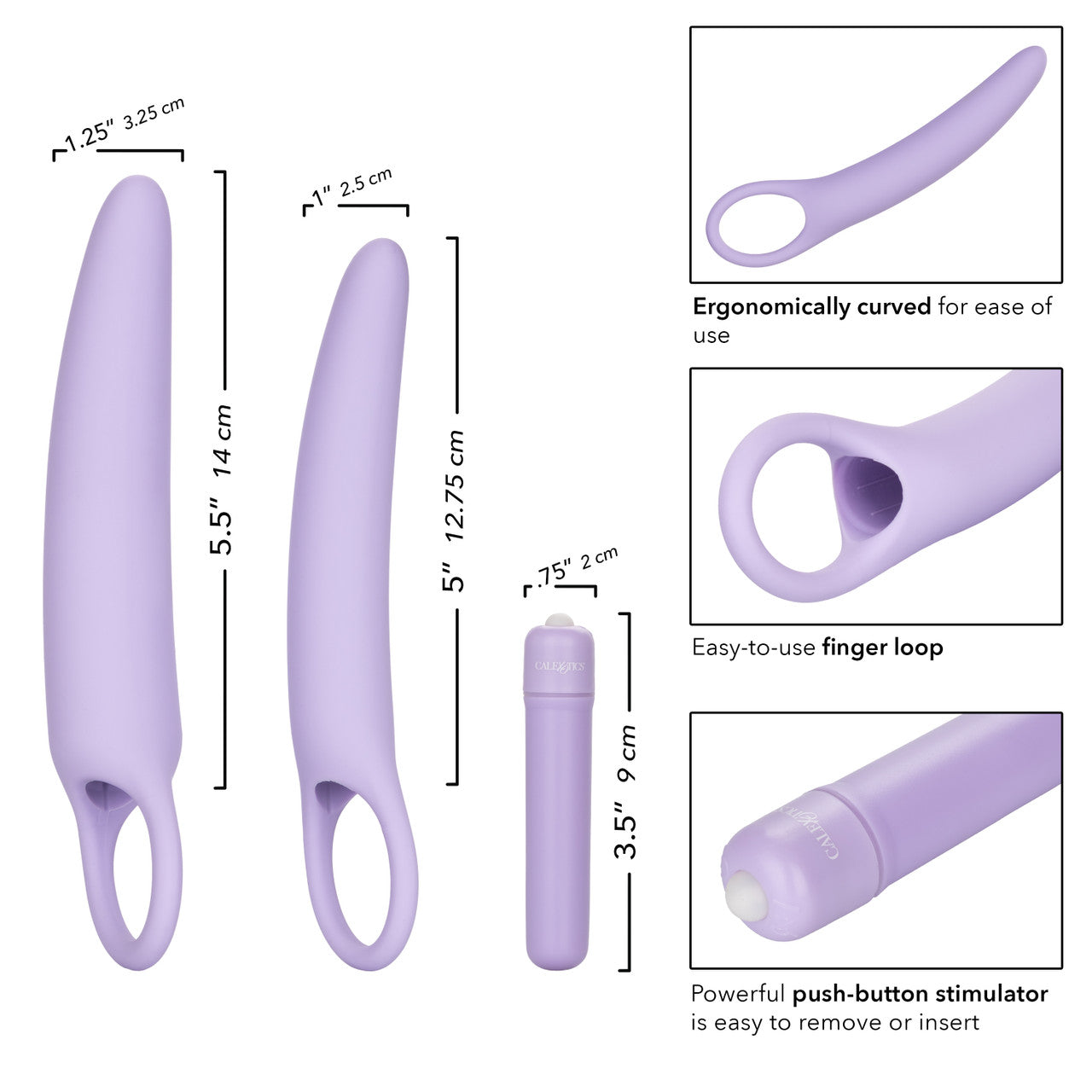 Dr Laura Berman Isabelle Vibrating Silicone Dilator Set Of 2 Clit Ticklers and Pulsators