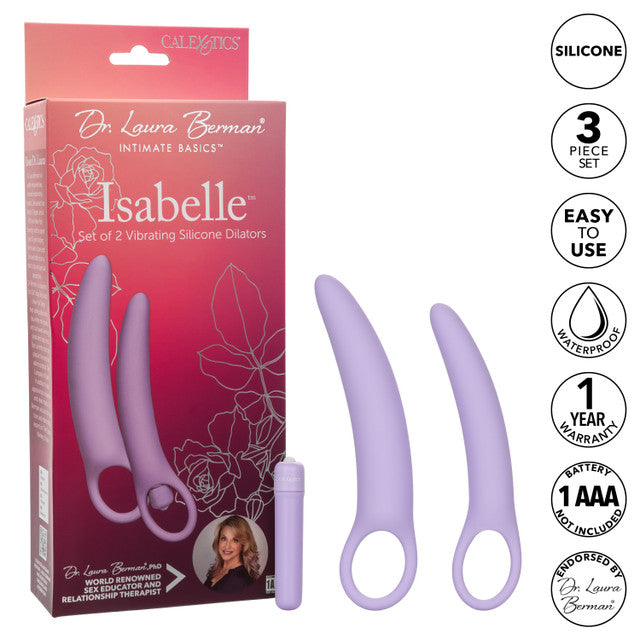 Dr Laura Berman Isabelle Vibrating Silicone Dilator Set Of 2 Clit Ticklers and Pulsators