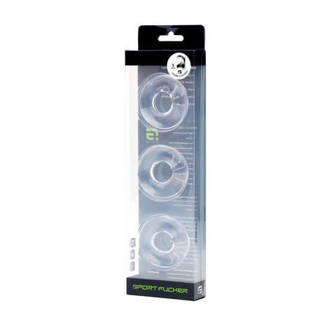Sport Fucker Super Stretchy Rubber Cock Ring Set - Cock Ring Sets