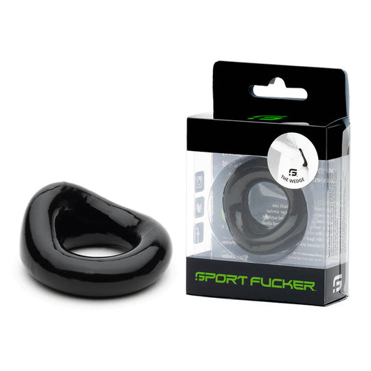 Sport Fucker Wedge Super Stretchy Cock Ring Black - Stretchy Cock Rings