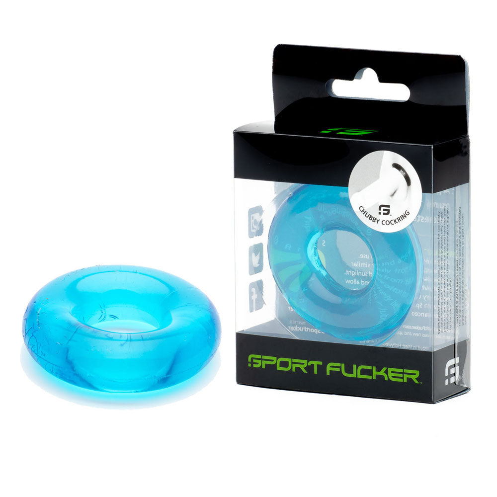 Sport Fucker Super Stretchy Rubber Cockring Ice Blue Stretchy Cock Rings