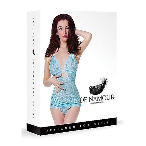 De Namour Baby Blue Babydoll & G-String by Shots Toys - Babydolls and Chemises