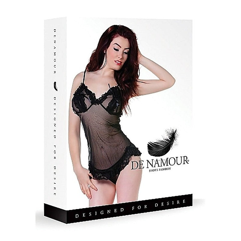 De Namour Black Babydoll & G-String - Babydolls and Chemises