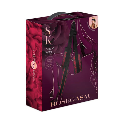 Secret Kisses ROSEGASM Pleasure Sex Swing Black/Red - Sex Swings And Slings