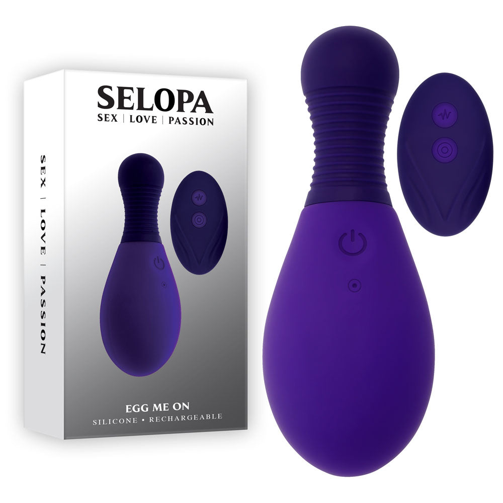 Selopa EGG ME ON USB Rechargeable Love Egg with Wireless Remote Purple Love Eggs and Kegel Exercisers