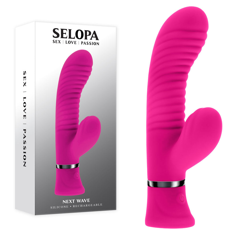 Selopa NEXT WAVE USB Rechargeable Dual Rabbit Vibrator Pink Rabbit Vibrators