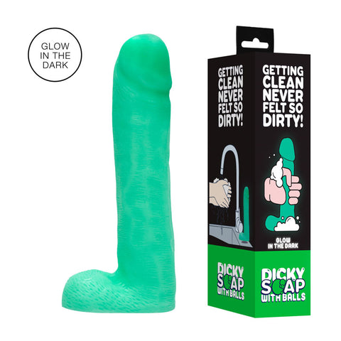 Shots Toys S LINE Dicky Glow In The Dark Novelty Soap With Balls - Party Gifts and Novelties