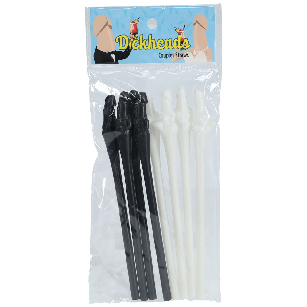 Shots Toys S LINE The Dickheads Couples Novelty Straws Black/White Party Gifts and Novelties