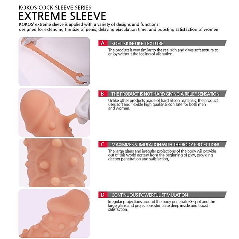 Extreme Penis Extensions Sleeve 10 by Kokos - Penis Sleeves and Extenders