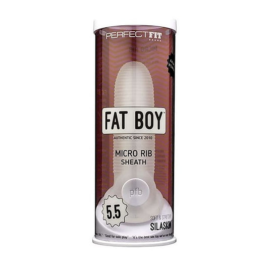 Perfect Fit Fat Boy Micro Ribbed Sheath Clear - Penis Sleeves and Extenders