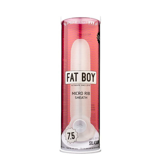 Perfect Fit Fat Boy Micro Ribbed Sheath Clear - Penis Sleeves and Extenders