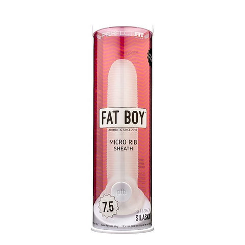 Perfect Fit Fat Boy Micro Ribbed Sheath Clear - Penis Sleeves and Extenders