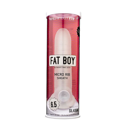 Perfect Fit Fat Boy Micro Ribbed Sheath Clear - Penis Sleeves and Extenders