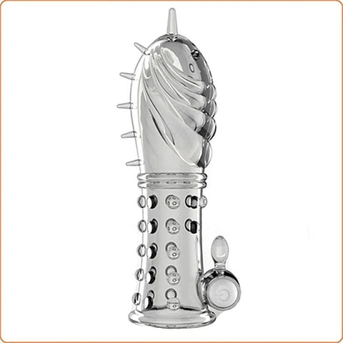 Sensual Bliss - BDStyle's Vibrating Crystal Penis Sleeve - Pumps, Extenders and Sleeves