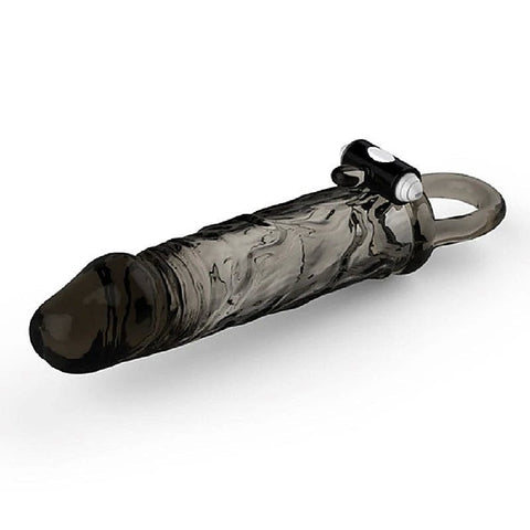 Black Warrior Thick Head Vibrating Penis Sleeve by BDStyle - Pumps, Extenders and Sleeves