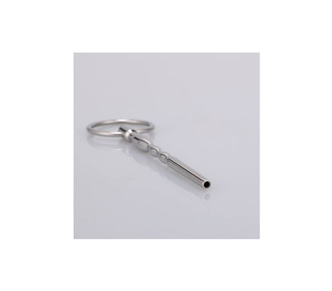 Love In Leather Urethral Plug With Ring - Urethral Sounds
