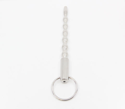 Love In Leather Stepped Ripple Penis Plug With Ring - Urethral Sounds