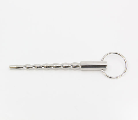 Love In Leather Stepped Ripple Penis Plug With Ring - Urethral Sounds