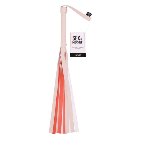 Sportsheets Sex & Mischief Peaches N CreaMe Stripe Flogger Whip - Whips And Crops