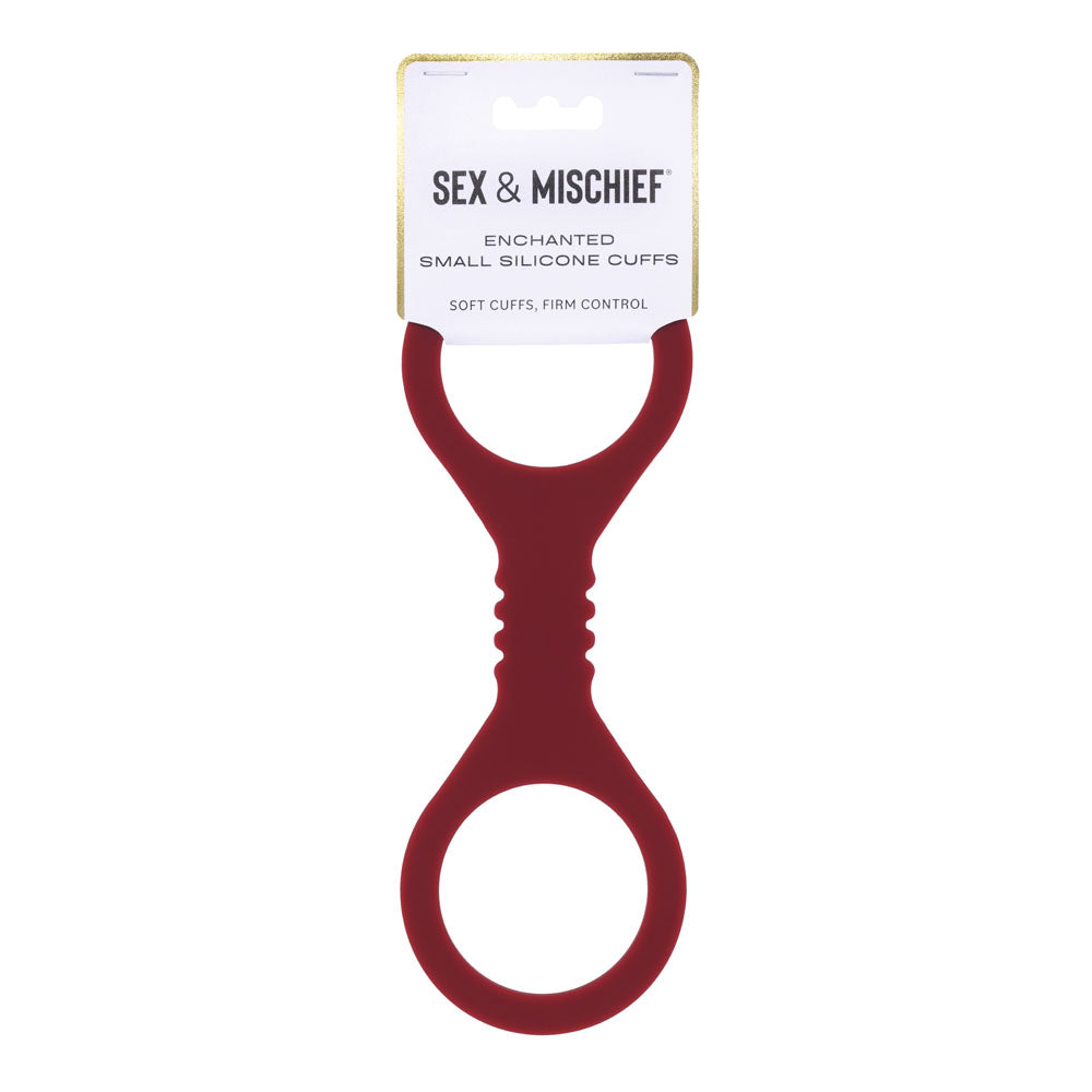Sex & Mischief Enchanted Silicone BDSM Wrist Cuffs Burgundy - Cuffs And Restraints