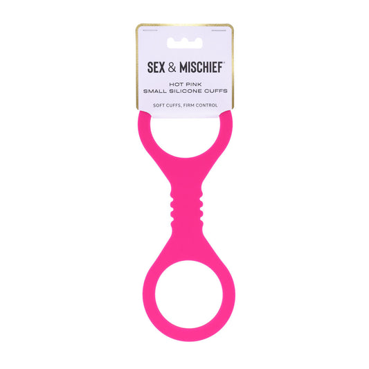 Sex & Mischief Hot Pink Fetish Play Silicone Hand Cuffs Small Cuffs And Restraints