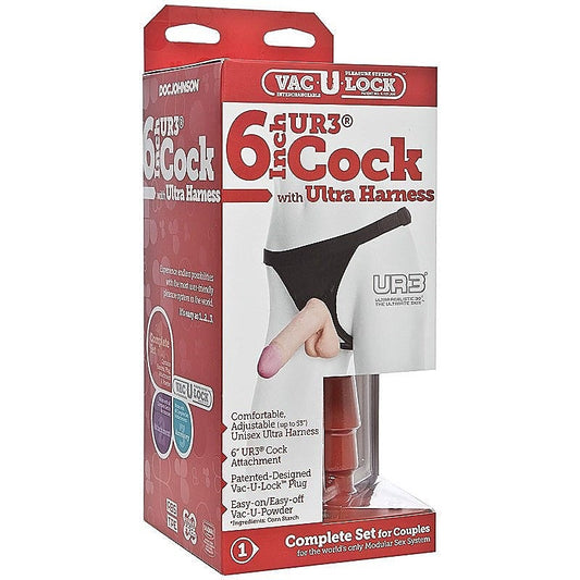 Vac-U-Lock 6 Realistic Cock Flesh with Strap-On