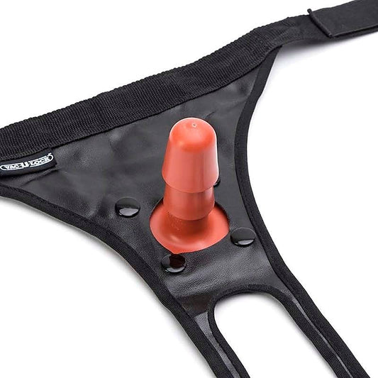 Vac-U-Lock 2 Leather Strap-On with Plug