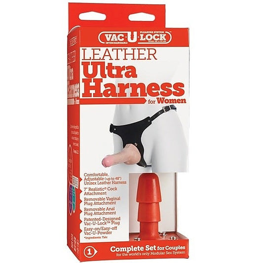 Vac-U-Lock Leather Strap-On For Women