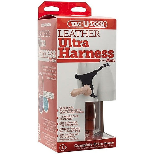 Vac-U-Lock Leather Strap-On for Men