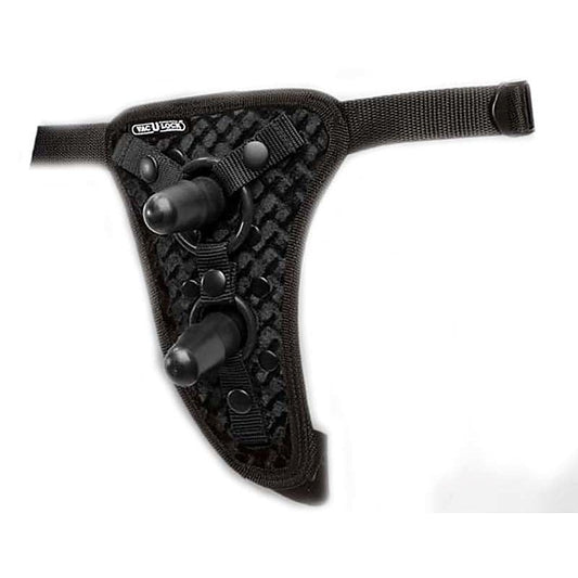 Vac-U-Lock Double Penetration Velvet Harness with 2 Plugs
