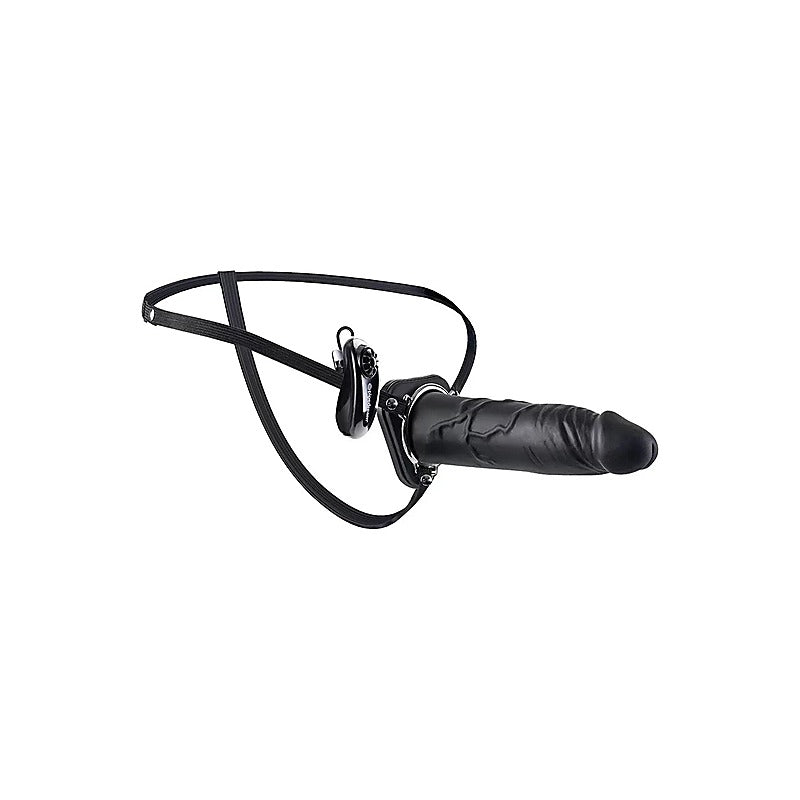 Fetish Fantasy 9 Inch Vibrating Hollow Silicone Strap-On - Strap On Sextoys