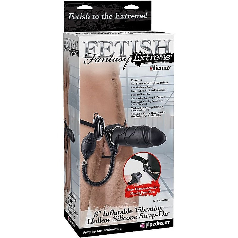 Fetish Fantasy Extreme 8 Inch Vibrating Hollow Strap-On - Strap On Sextoys