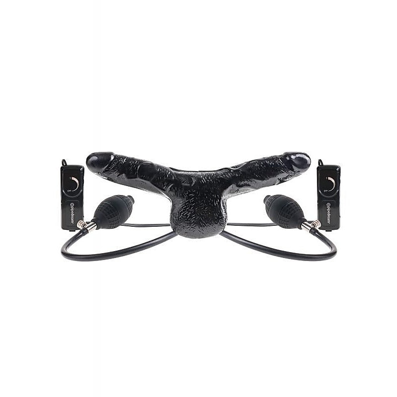Fetish Fantasy Inflatable Vibrating Double Delight Strap-On - Strap On Sextoys