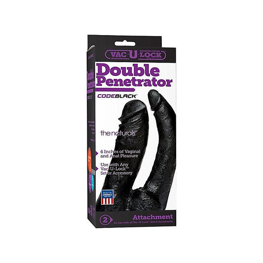 Vac-U-Lock Code Black Double Penetrator The Naturals