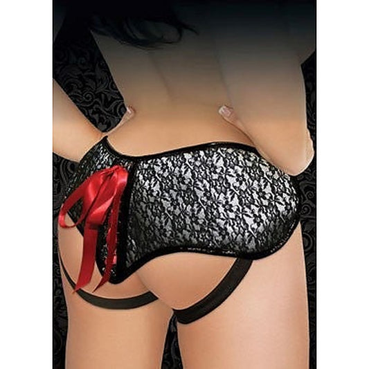 Sportsheets Plus Size Grey & Black Lace Corsette Strap-On