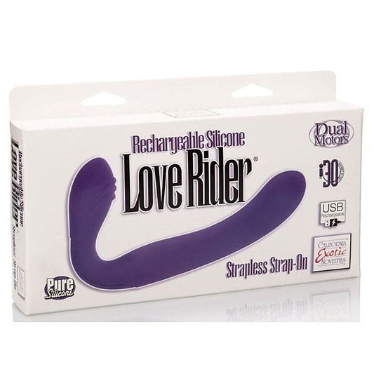 Rechargable Silicone Love Rider Strapless Strap-On Purple