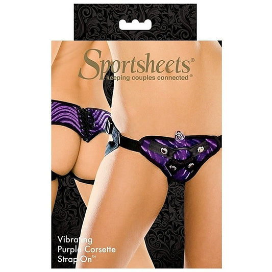 Vibrating Purple Corsette Strap-On