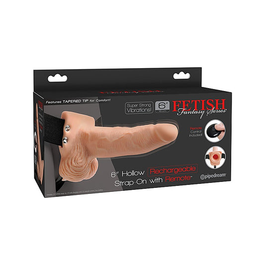 Fetish Fantasy 6 inch Rechargeable Hollow Strap-On Sex Toy - Strap On Sextoys
