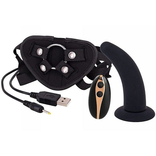 Vibration Dildo Strap-On with Remote Control 5 inch - Strap On Sextoys