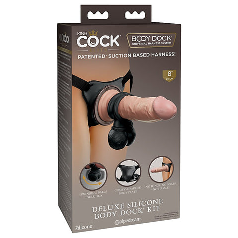 King Cock Elite Deluxe Silicone Body Dock Strap-On Kit - Realistic Dildos